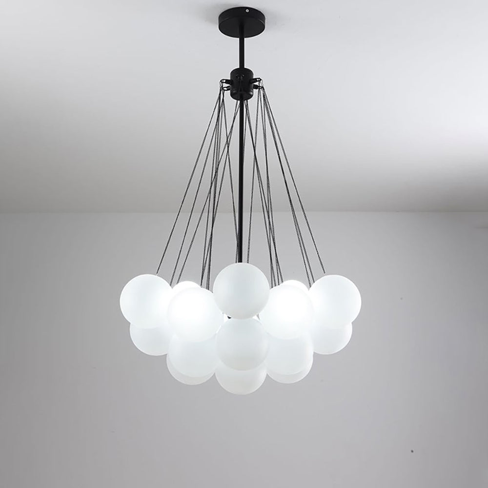 Glazen Bollenhanglamp 19-37 Bollen Goud Metaal Eetkamer Woonkamer | Sansoti
