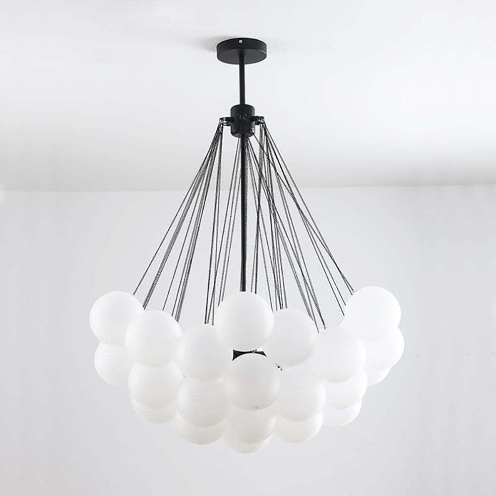 Glazen Bollenhanglamp 19-37 Bollen Goud Metaal Eetkamer Woonkamer | Sansoti