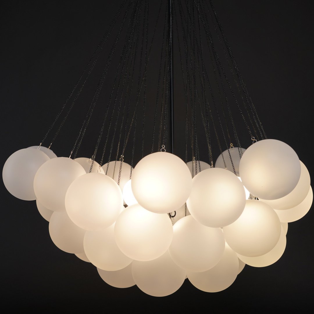 Glazen Bollenhanglamp 19-37 Bollen Goud Metaal Eetkamer Woonkamer | Sansoti