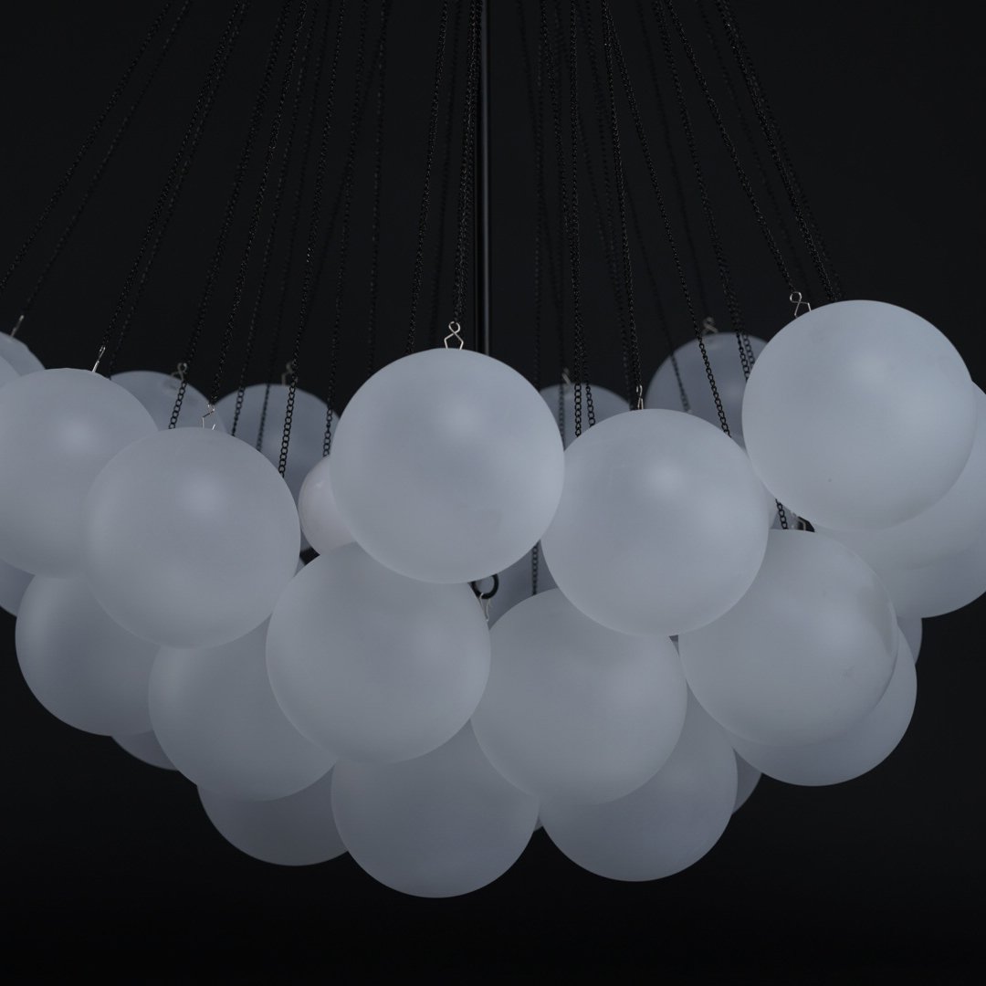 Glazen Bollenhanglamp 19-37 Bollen Goud Metaal Eetkamer Woonkamer | Sansoti