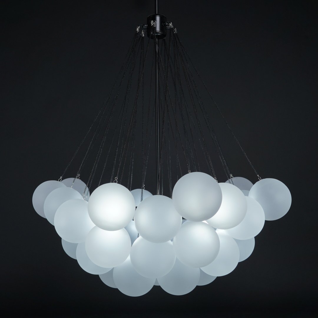 Glazen Bollenhanglamp 19-37 Bollen Goud Metaal Eetkamer Woonkamer | Sansoti