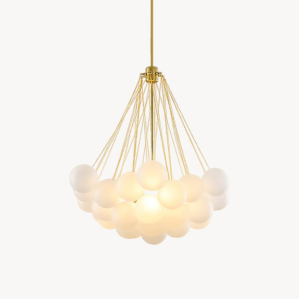 Glazen Bollenhanglamp 19-37 Bollen Goud Metaal Eetkamer Woonkamer | Sansoti