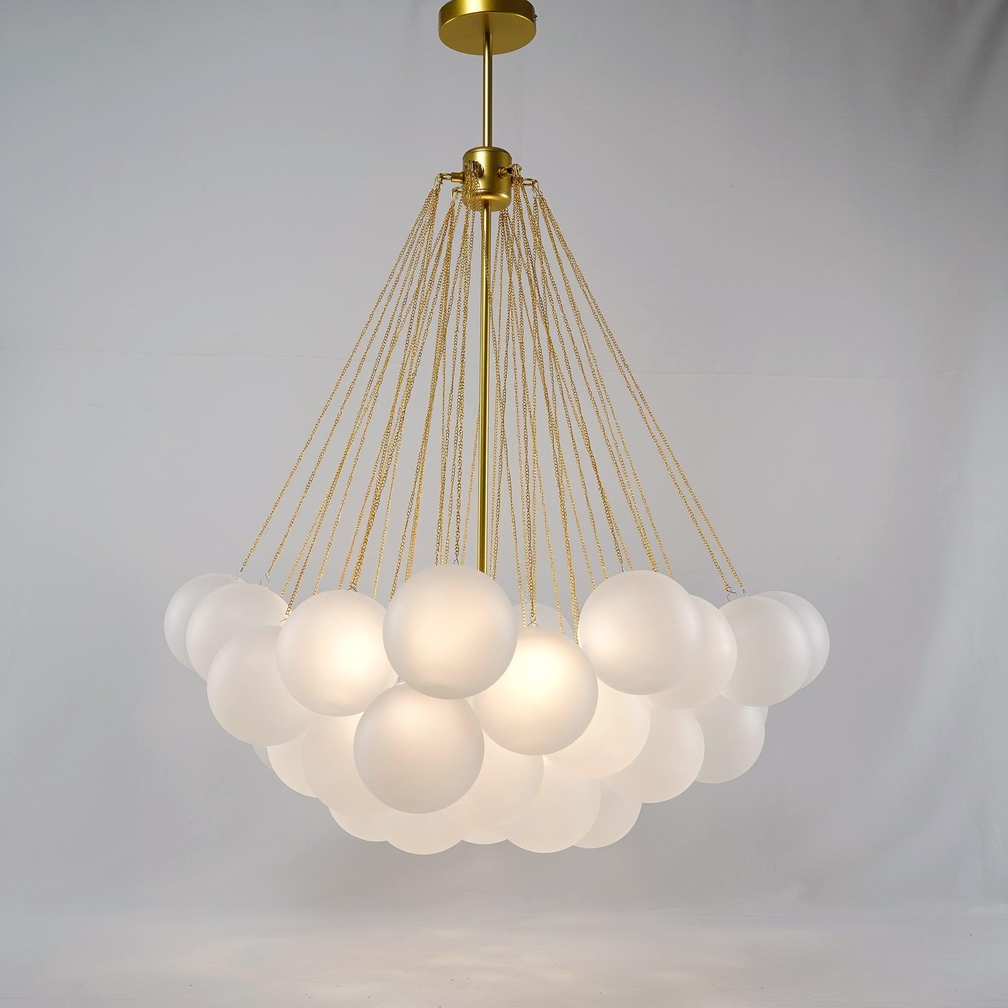 Handbewerkte Glazen Bollenkandelaar met Natuurlijke Lichtverstrooiing – Elegante 19th-Century Glastechniek voor Warme Sfeer | Sansoti
