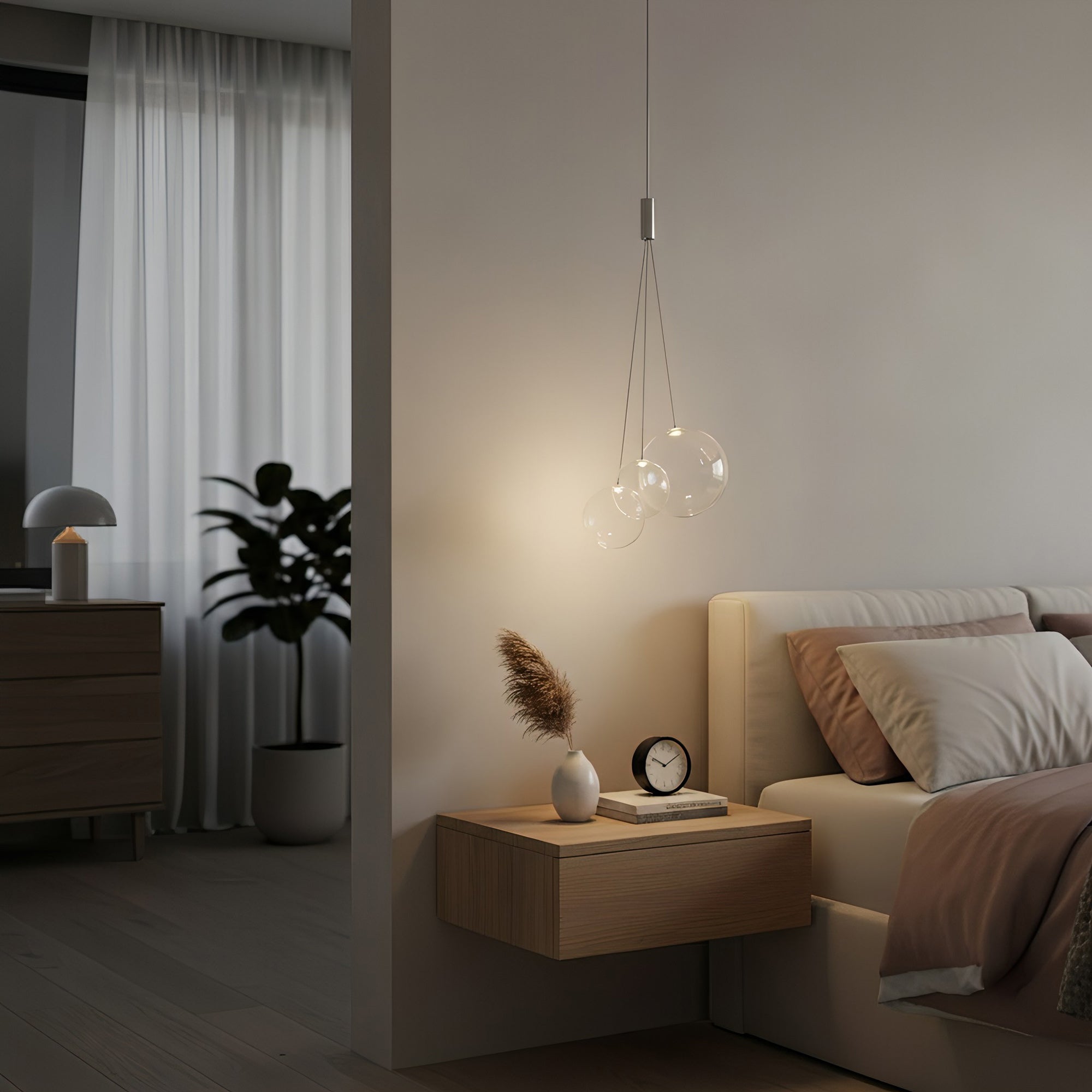 Glazen Hanglamp met Metalen Cluster Bellenbollen Moderne Verlichting | Sansoti
