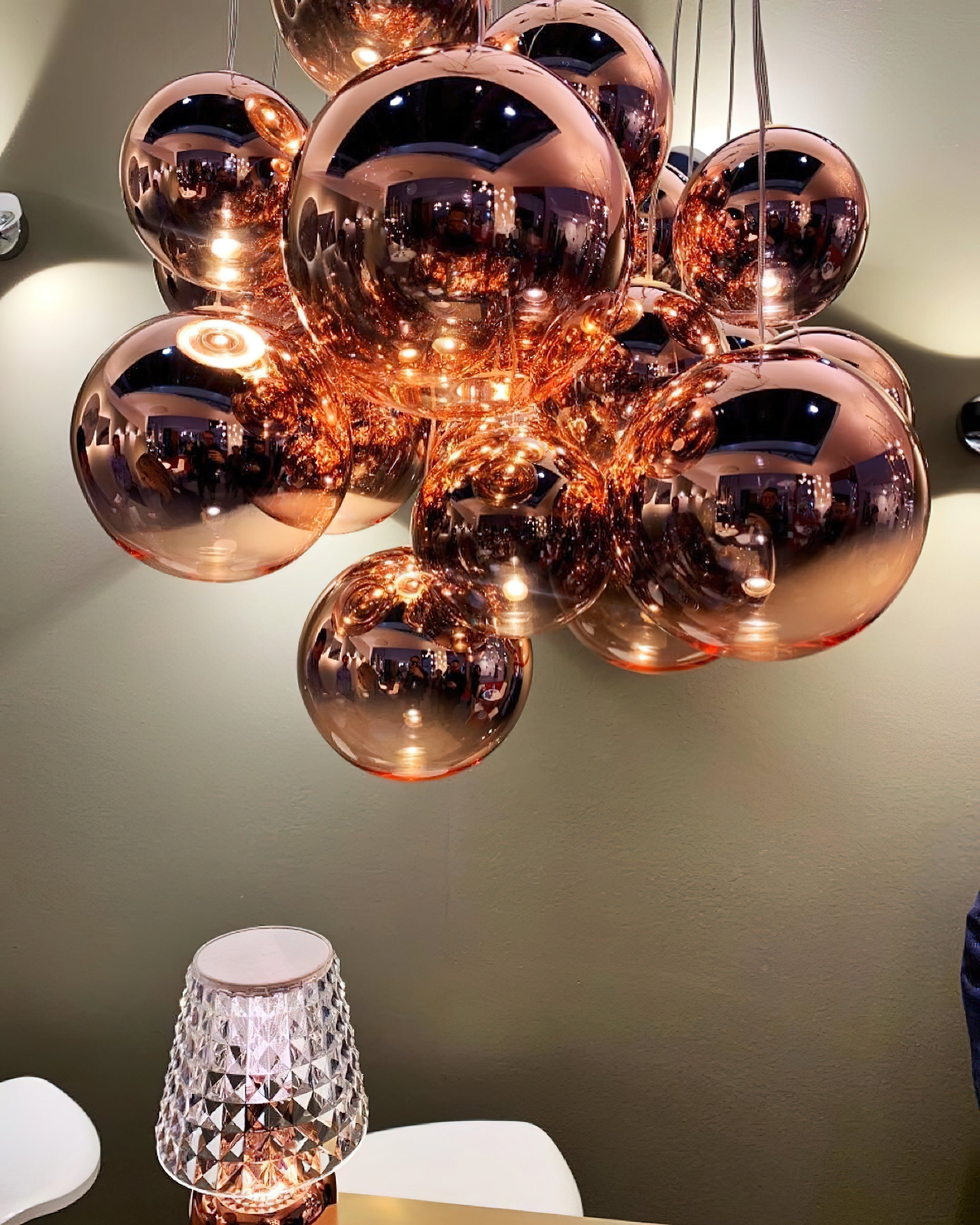 Glazen Hanglamp met Metalen Cluster Bellenbollen Moderne Verlichting | Sansoti