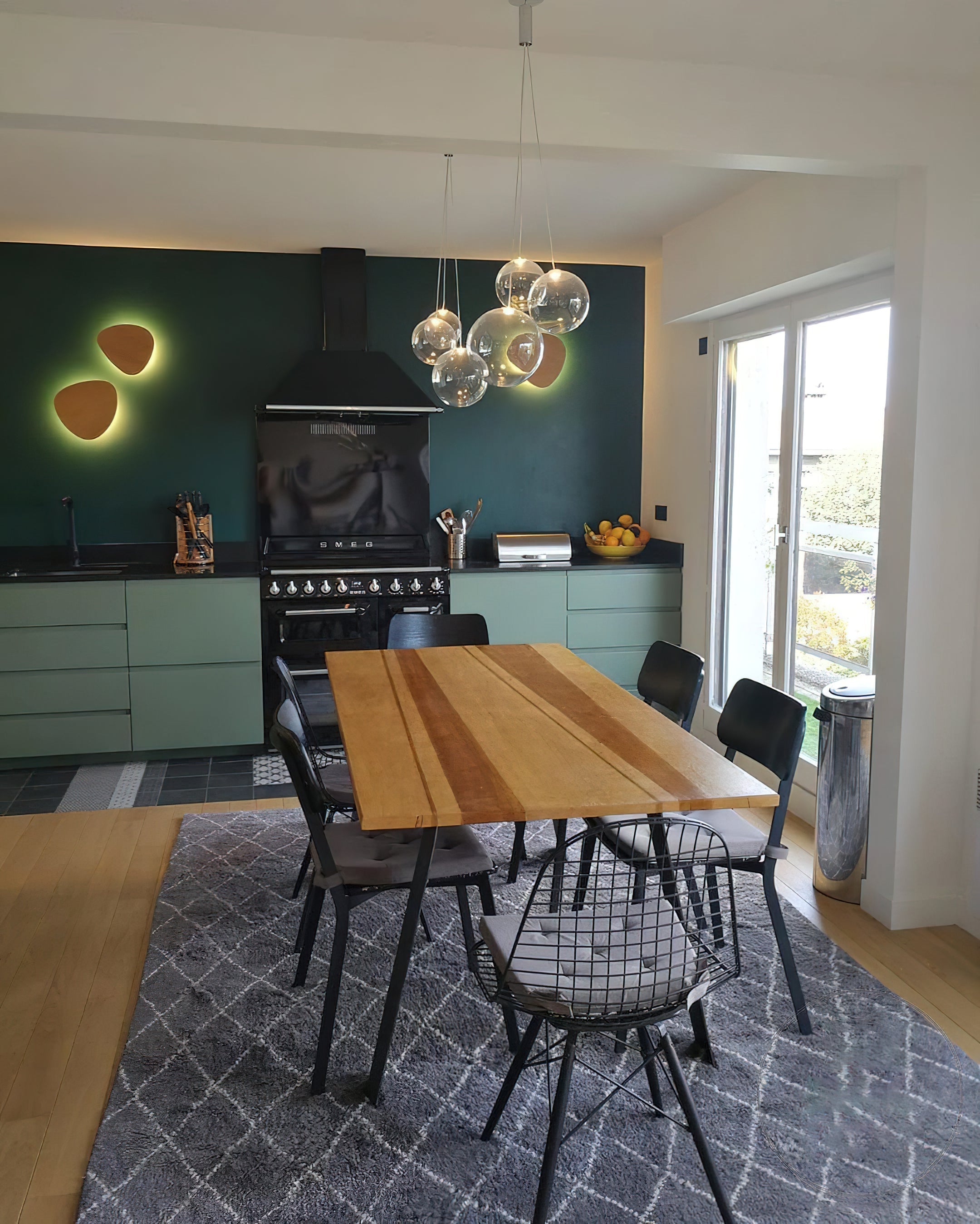 Glazen Hanglamp met Metalen Cluster Bellenbollen Moderne Verlichting | Sansoti