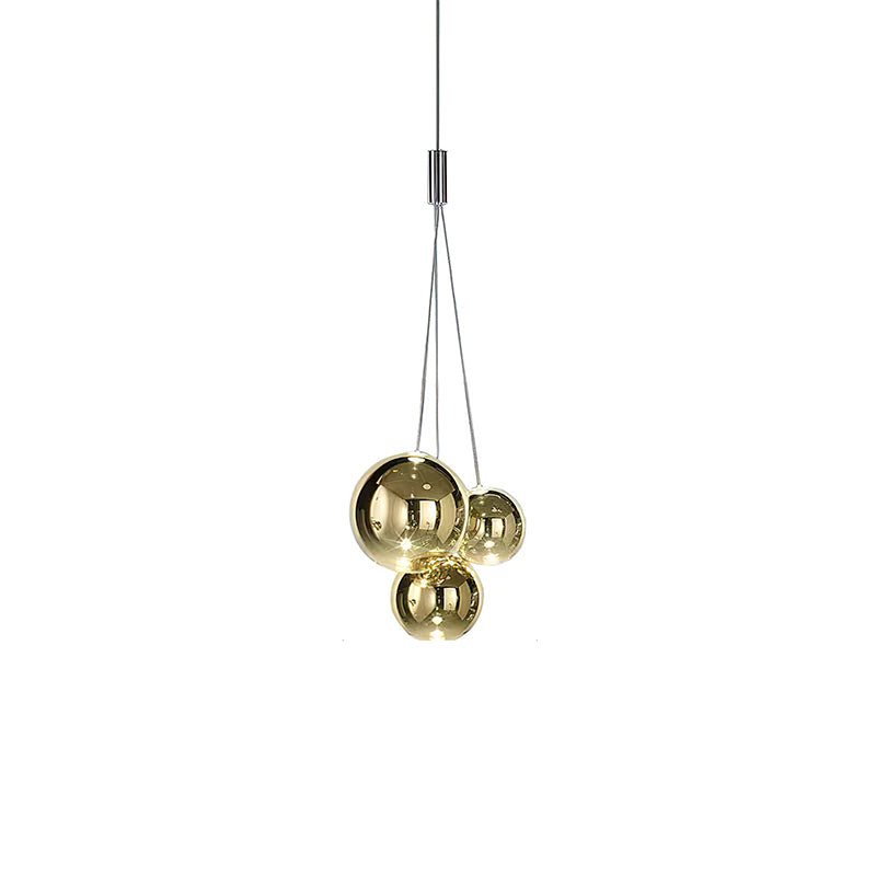 Glazen Hanglamp met Metalen Cluster Bellenbollen Moderne Verlichting | Sansoti