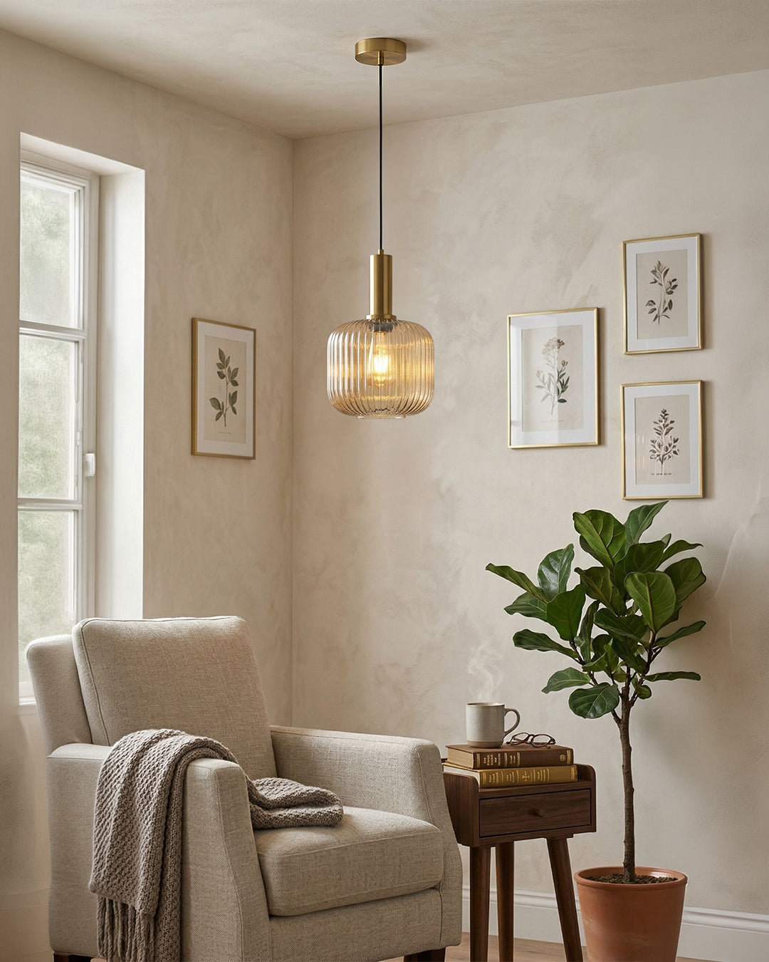 CLYDE Moderne Hanglamp met Gekleurde Glazen Kap – Scandinavisch Design voor Woonkamer & Eetkamer – E27 Fitting | Sansoti