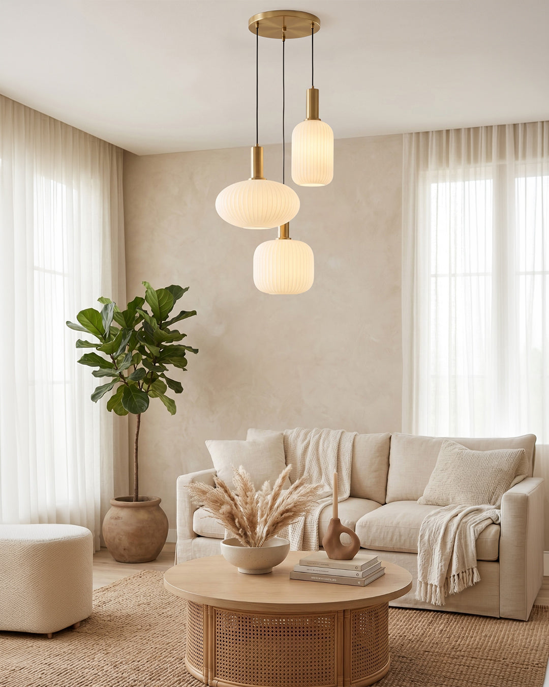 CLYDE Moderne Hanglamp met Gekleurde Glazen Kap – Scandinavisch Design voor Woonkamer & Eetkamer – E27 Fitting | Sansoti