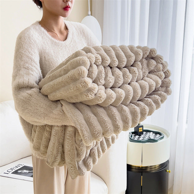 Zachte Pluche Deken – Warm en Stijlvol Imitatiebont voor Bed en Bank – Lichtgewicht Luxe Sprei | Sansoti