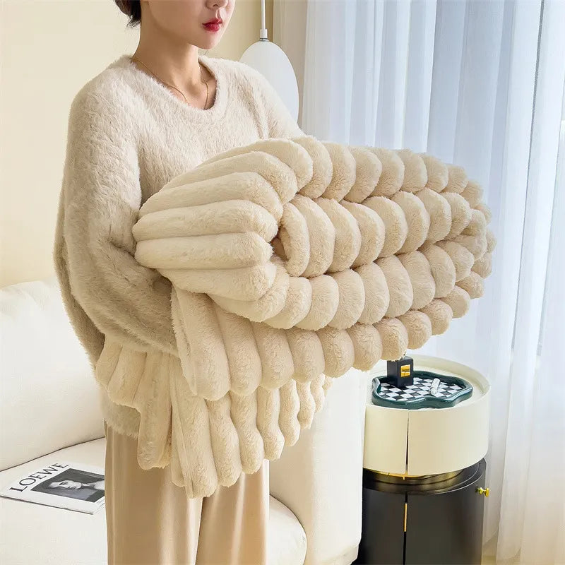 Zachte Pluche Deken – Warm en Stijlvol Imitatiebont voor Bed en Bank – Lichtgewicht Luxe Sprei | Sansoti