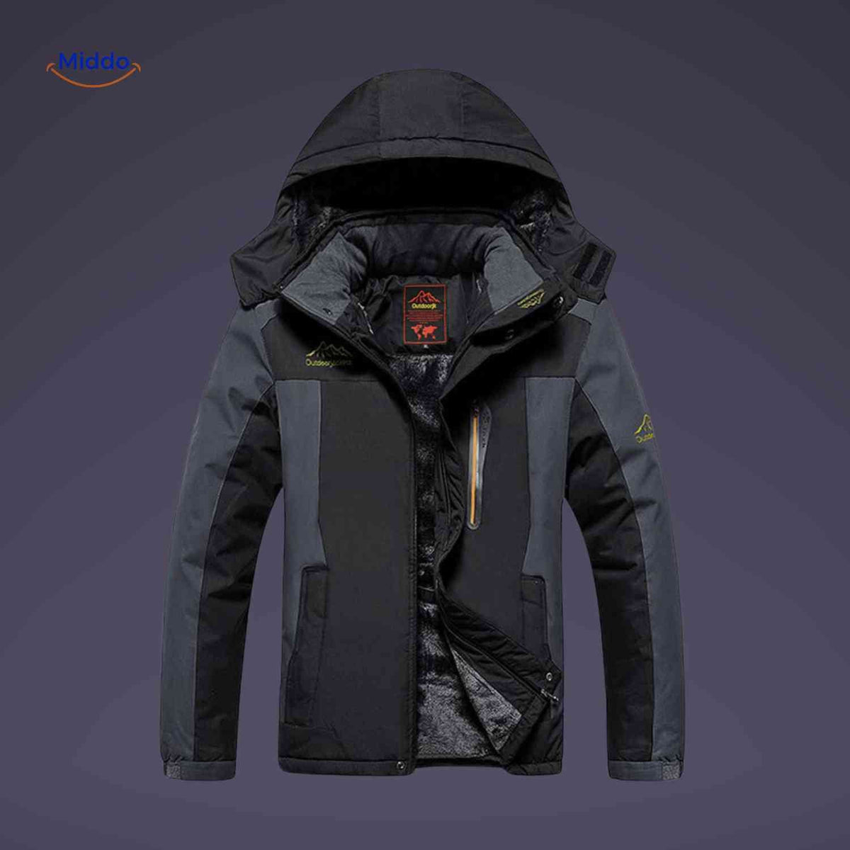 Gefütterte Winterjacke für Herren, wasserdicht, winddicht, Fleece, Outdoor, Wandern, Skifahren, Berge, warme Herrenwinterjacke | Sansoti