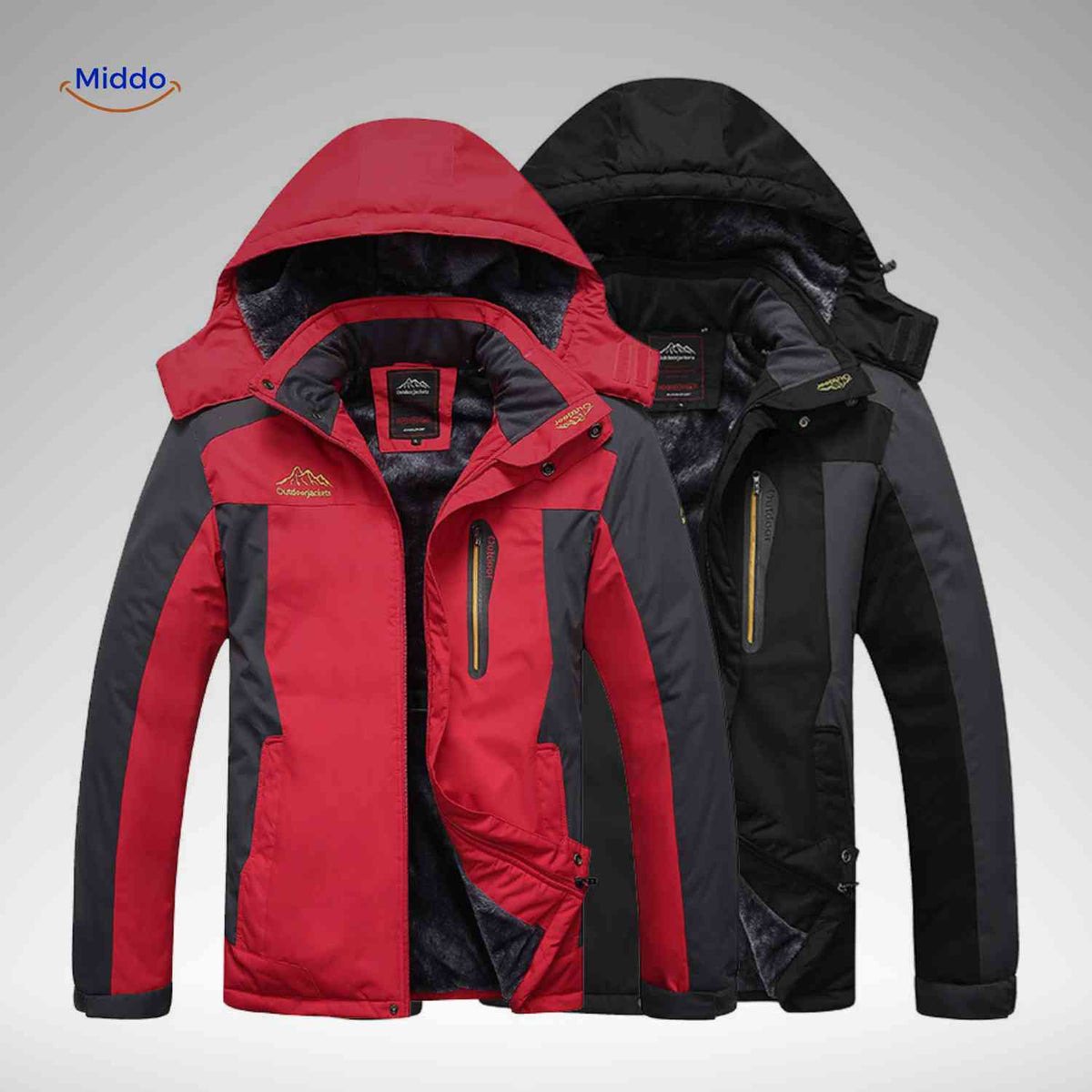 Gefütterte Winterjacke für Herren, wasserdicht, winddicht, Fleece, Outdoor, Wandern, Skifahren, Berge, warme Herrenwinterjacke | Sansoti