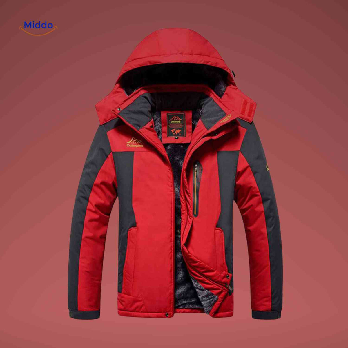 Gefütterte Winterjacke für Herren, wasserdicht, winddicht, Fleece, Outdoor, Wandern, Skifahren, Berge, warme Herrenwinterjacke | Sansoti