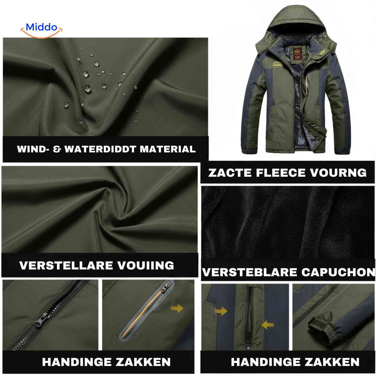 Gefütterte Winterjacke für Herren, wasserdicht, winddicht, Fleece, Outdoor, Wandern, Skifahren, Berge, warme Herrenwinterjacke | Sansoti