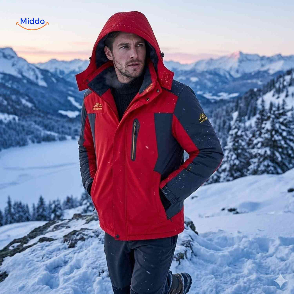 Gefütterte Winterjacke für Herren, wasserdicht, winddicht, Fleece, Outdoor, Wandern, Skifahren, Berge, warme Herrenwinterjacke | Sansoti