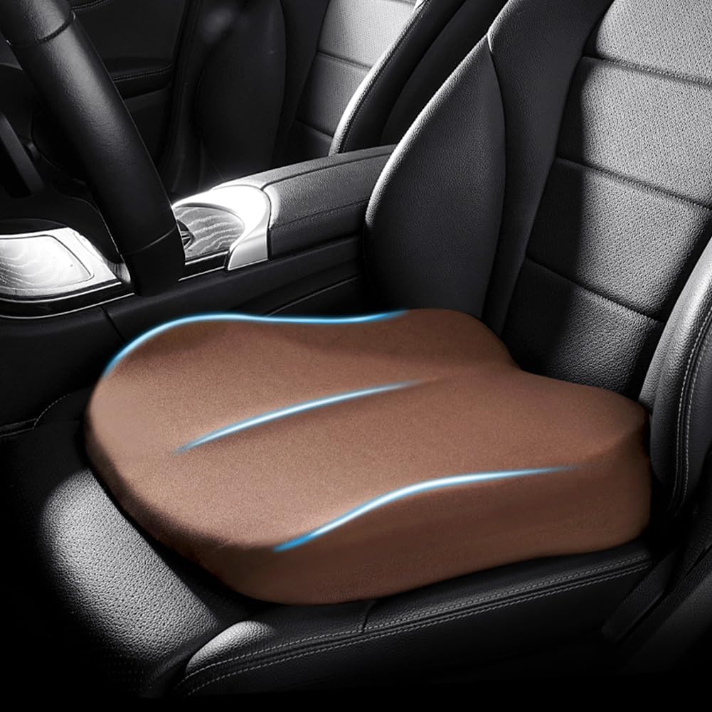Autostoelverhoger Memory Foam Ergonomisch Zitverhoging Bestuurder Comfortabel Rijden Zwart Bruin Roze Blauw Grijs | Sansoti