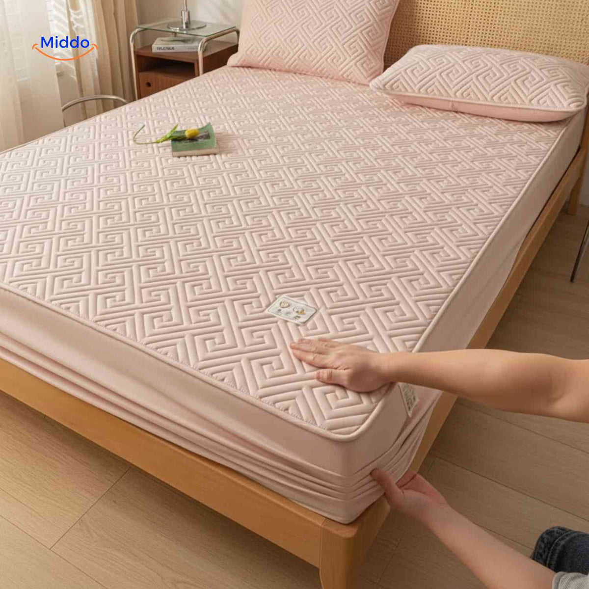 Quilted Mattress Protector Waterproof Breathable Cotton Elastic Fitted Sheet 5-30cm Mattress Topper Protection | Sansoti