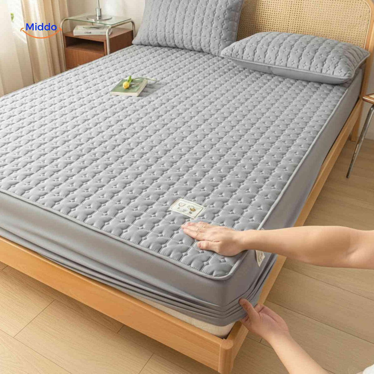 Quilted Mattress Protector Waterproof Breathable Cotton Elastic Fitted Sheet 5-30cm Mattress Topper Protection | Sansoti