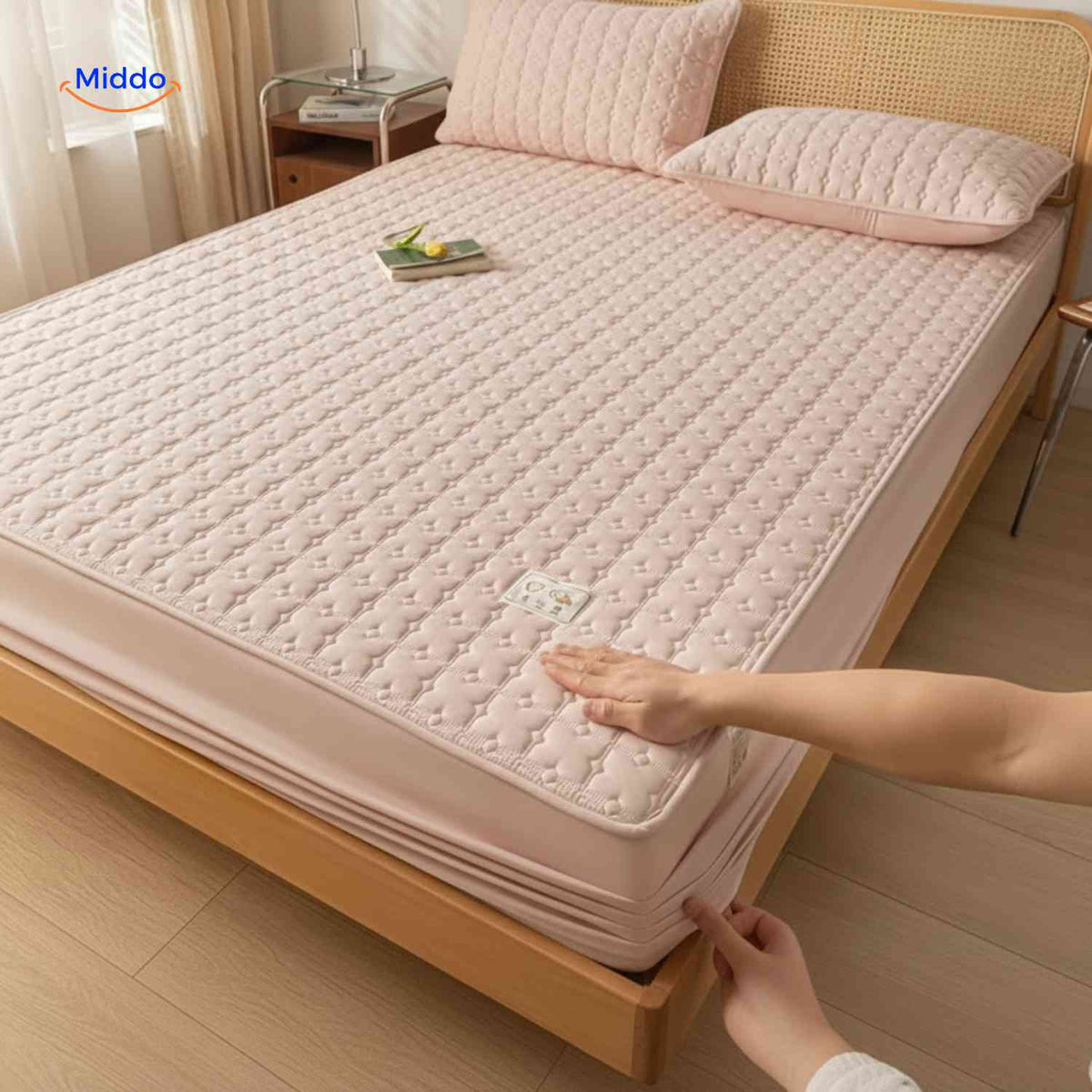 Quilted Mattress Protector Waterproof Breathable Cotton Elastic Fitted Sheet 5-30cm Mattress Topper Protection | Sansoti