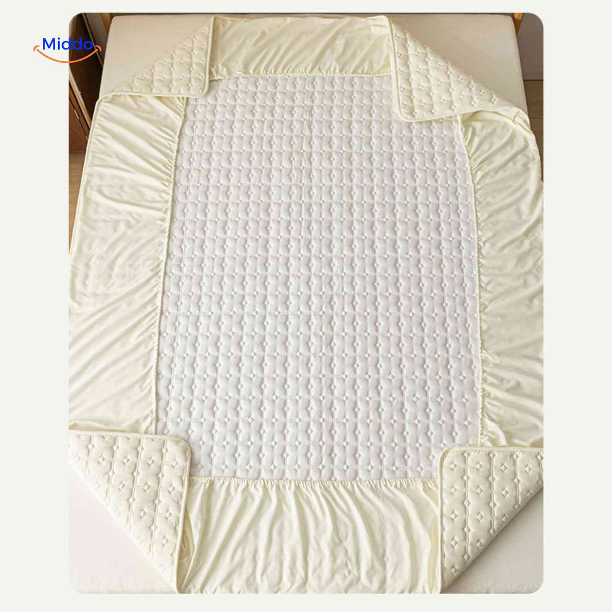Quilted Mattress Protector Waterproof Breathable Cotton Elastic Fitted Sheet 5-30cm Mattress Topper Protection | Sansoti