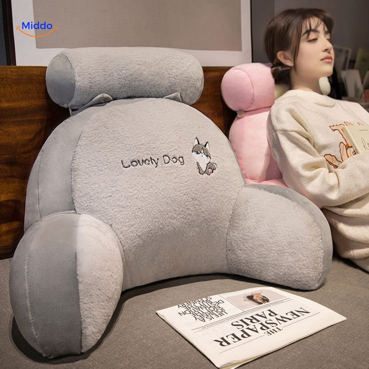 Backrest Cushion with Cute Prints for Sofa and Bed 60-70cm Lumbar Cushion Playful Designs Home Comfort | Sansoti