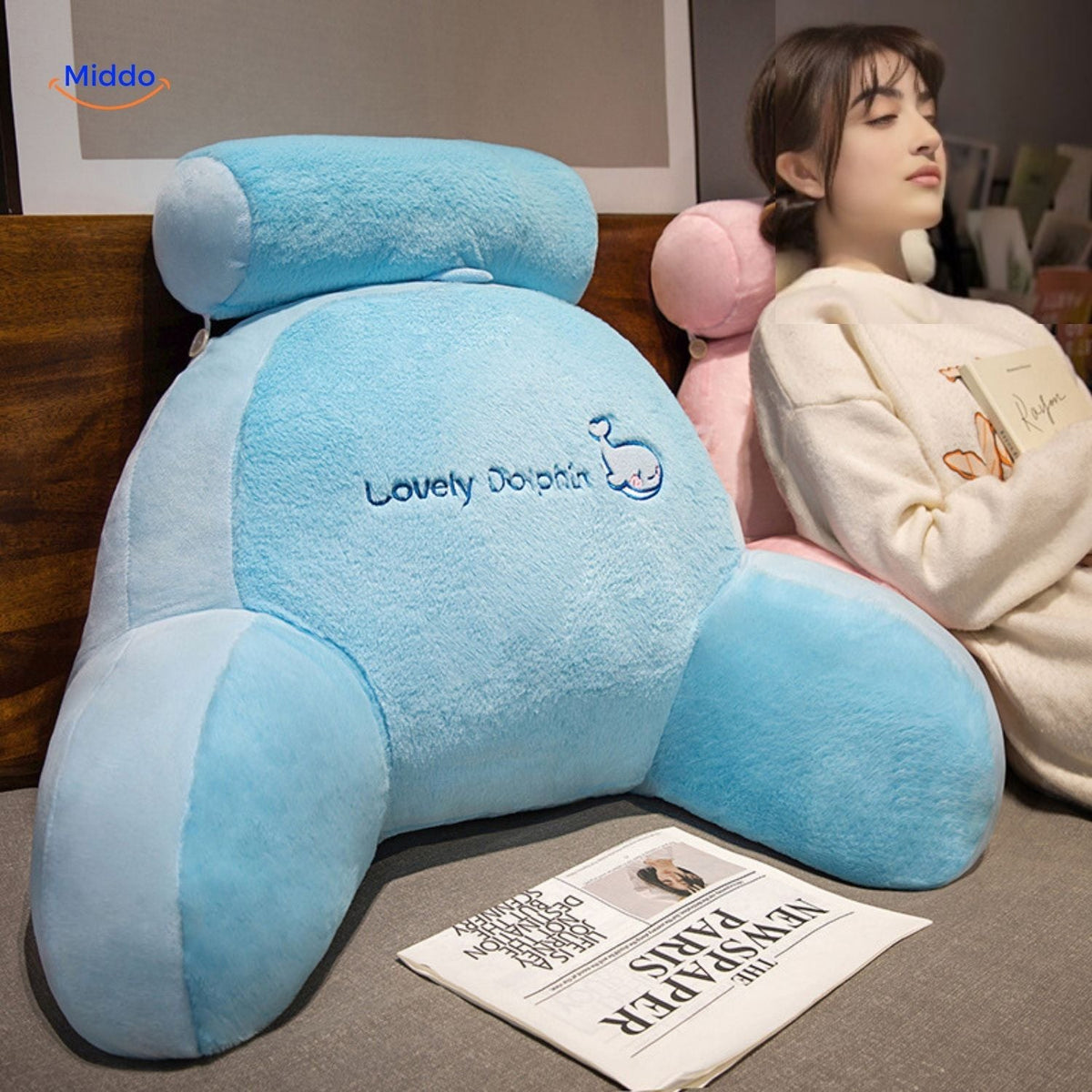 Backrest Cushion with Cute Prints for Sofa and Bed 60-70cm Lumbar Cushion Playful Designs Home Comfort | Sansoti