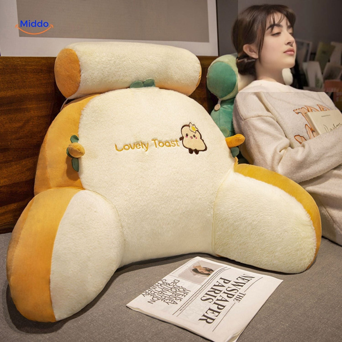 Backrest Cushion with Cute Prints for Sofa and Bed 60-70cm Lumbar Cushion Playful Designs Home Comfort | Sansoti