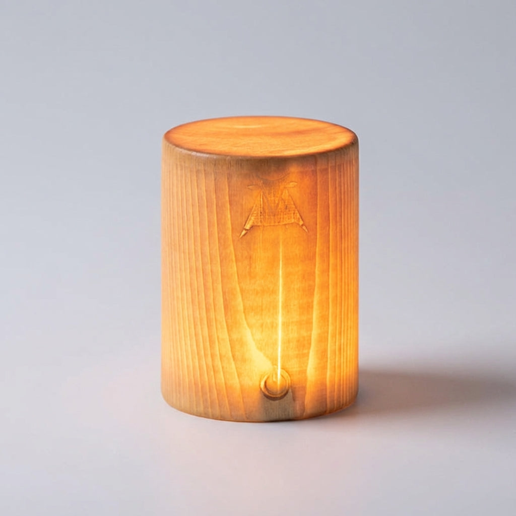 Tafellamp Houtlook Cilinder LED Oplaadbaar Touch Dimbaar Draadloos Nachtkastlamp Bureaulamp Sfeerverlichting Naturel | Sansoti