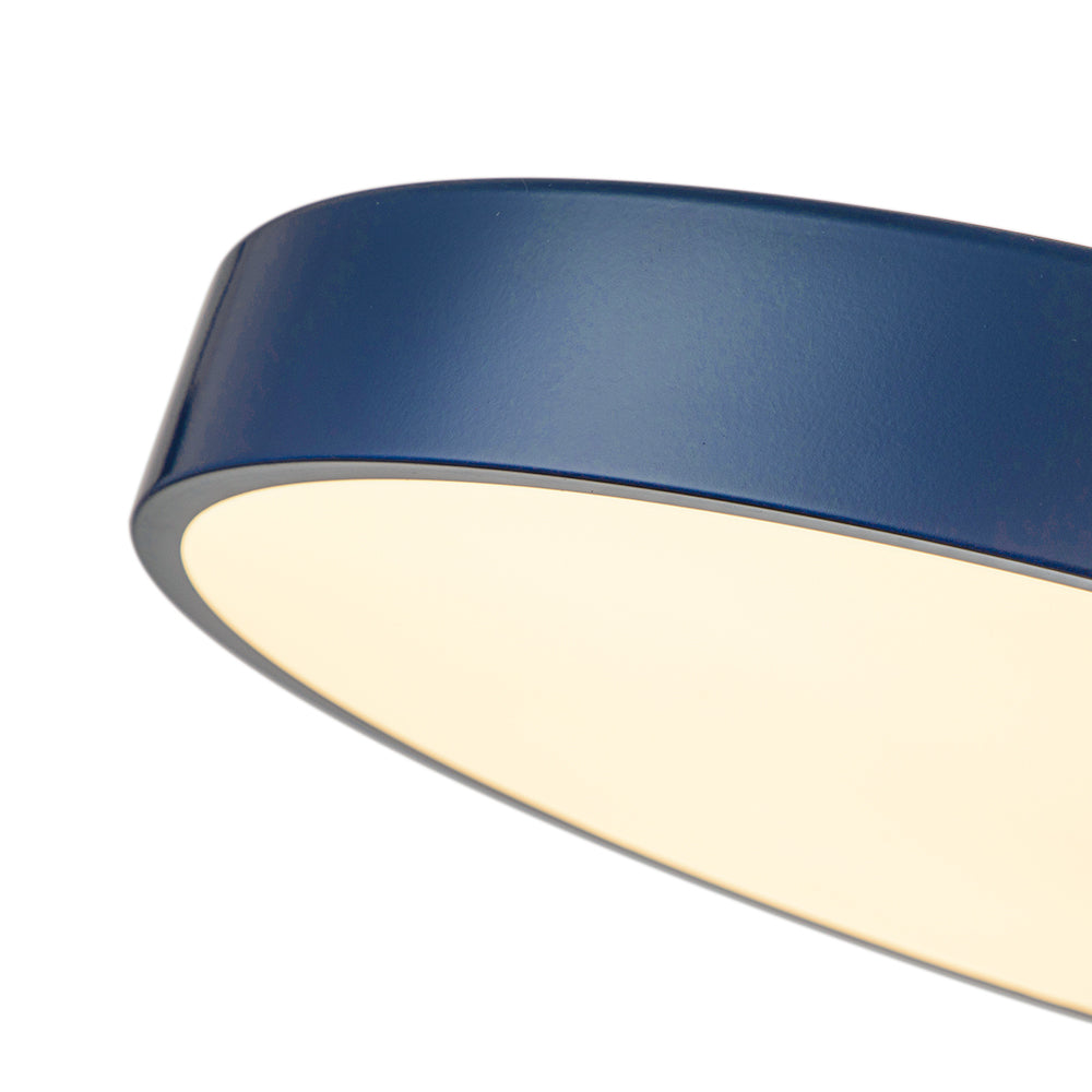 LED-Deckenleuchte Rund Blau Messing 40cm 24W Dimmbar 5 Farbtemperaturen Schlafzimmer Küche Wohnzimmer Eingang Küste Semi-Flush-Mount | Restfield