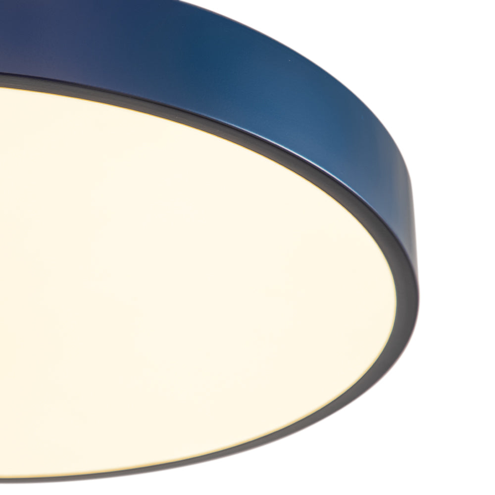 LED-Deckenleuchte Rund Blau Messing 40cm 24W Dimmbar 5 Farbtemperaturen Schlafzimmer Küche Wohnzimmer Eingang Küste Semi-Flush-Mount | Restfield