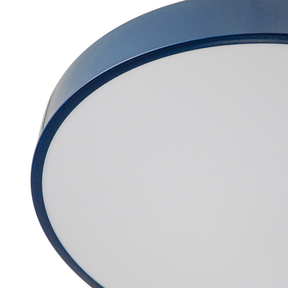 LED-Deckenleuchte Rund Blau Messing 40cm 24W Dimmbar 5 Farbtemperaturen Schlafzimmer Küche Wohnzimmer Eingang Küste Semi-Flush-Mount | Restfield