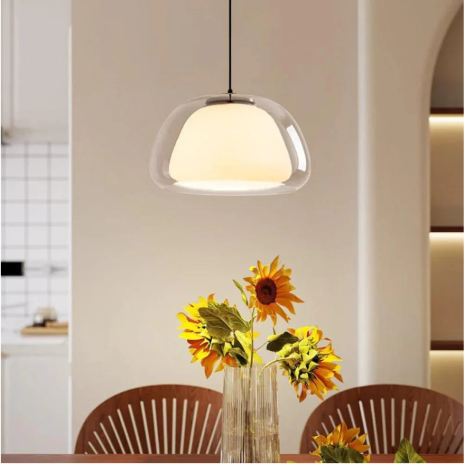 Glazen Hanglamp Jellyfish Ø25cm Rookglas Amber Transparant E27 Verstelbaar Moderne Verlichting Eetkamer Keuken | Sansoti
