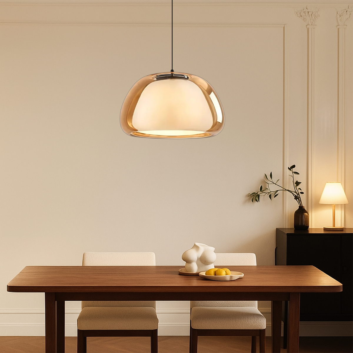 Glazen Hanglamp Jellyfish Ø25cm Rookglas Amber Transparant E27 Verstelbaar Moderne Verlichting Eetkamer Keuken | Sansoti