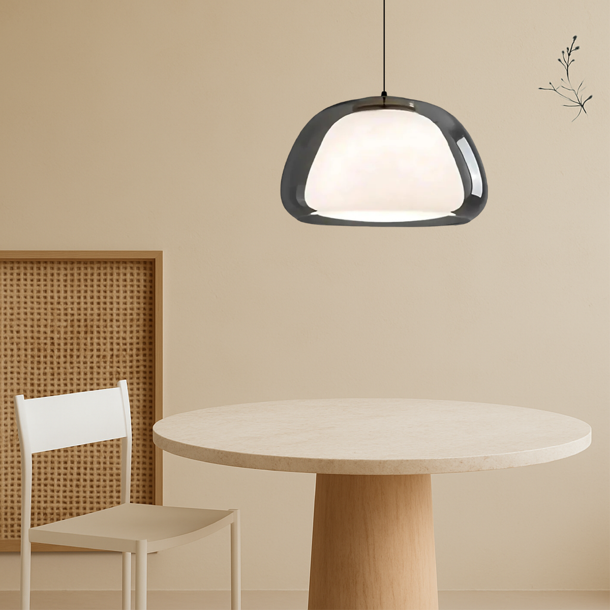 Glazen Hanglamp Jellyfish Ø25cm Rookglas Amber Transparant E27 Verstelbaar Moderne Verlichting Eetkamer Keuken | Sansoti