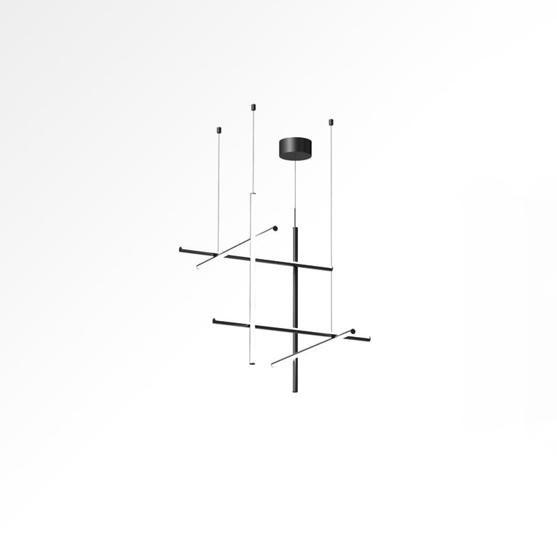 Lustre Gridline LED Aluminium Or Noir Salon Salle à Manger 3000K 4000K 6000K Modulaire Luminaire Linéaire Plafonnier | Restfield