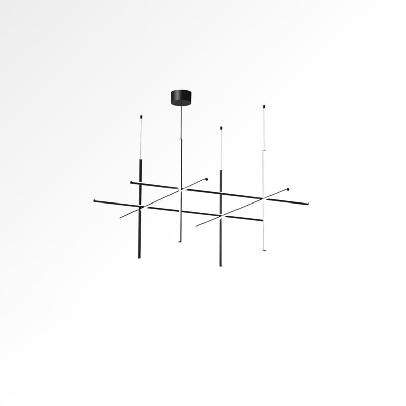 Lustre Gridline LED Aluminium Or Noir Salon Salle à Manger 3000K 4000K 6000K Modulaire Luminaire Linéaire Plafonnier | Restfield