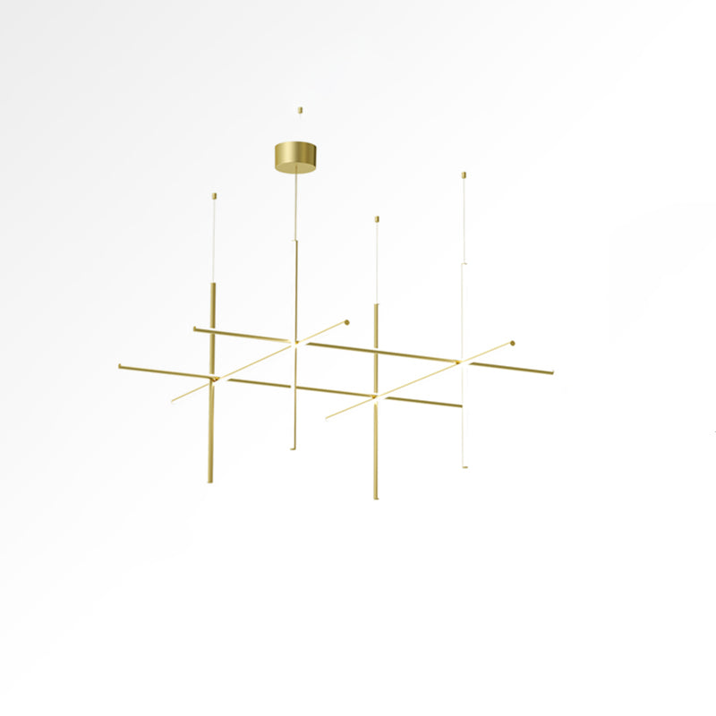 Lustre Gridline LED Aluminium Or Noir Salon Salle à Manger 3000K 4000K 6000K Modulaire Luminaire Linéaire Plafonnier | Restfield