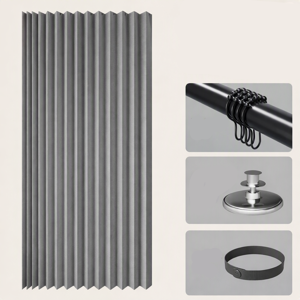 Magnetisch Harmonica Douchescherm Waterdicht Opvouwbaar PVC Badkamerscherm 180x200 cm Doucheafscheiding | Sansoti