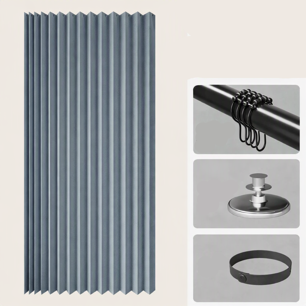 Magnetisch Harmonica Douchescherm Waterdicht Opvouwbaar PVC Badkamerscherm 180x200 cm Doucheafscheiding | Sansoti