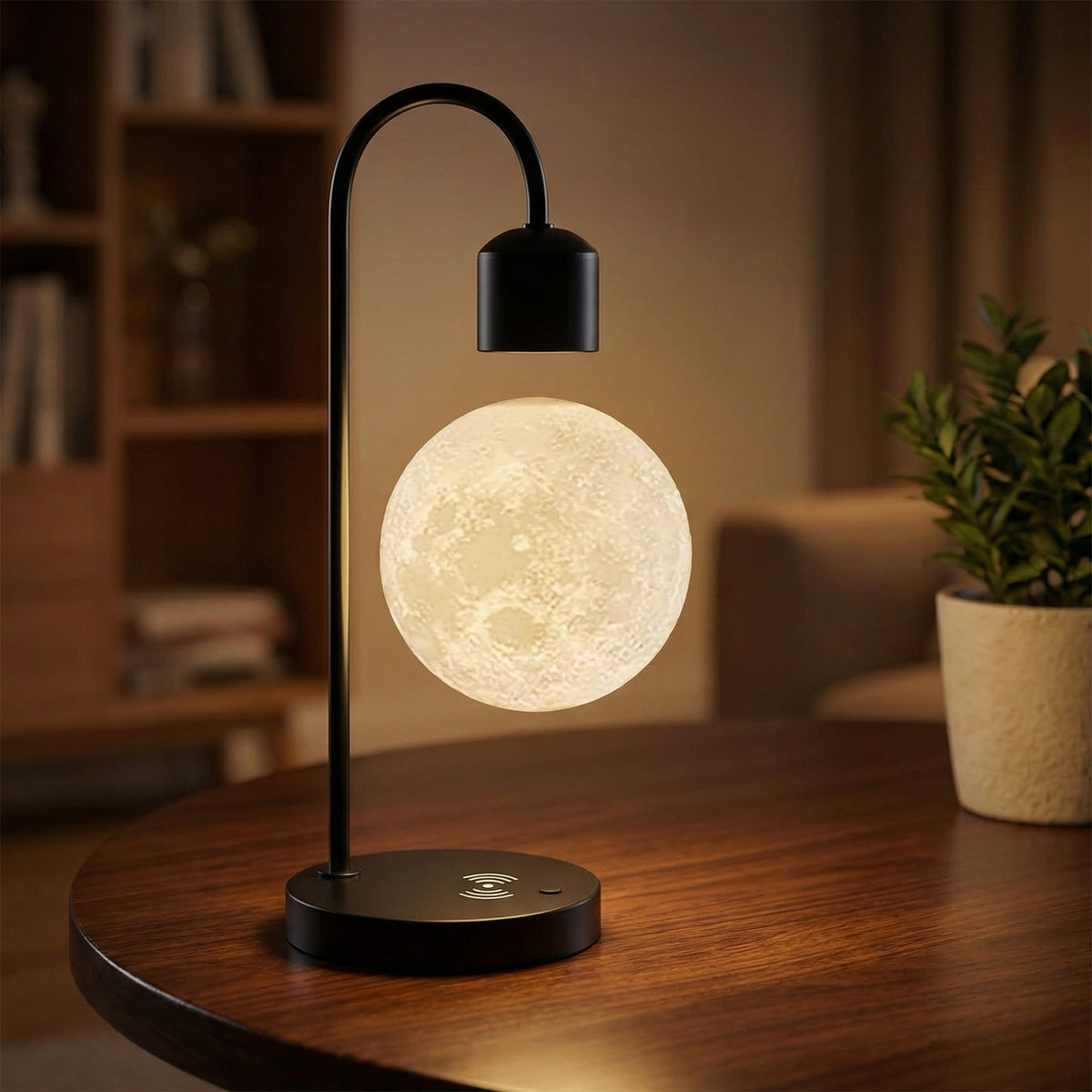 Schwebende magnetische Tischlampe mit kabelloser Ladestation, schwebende Mondlampe, stimmungsvolle Schlafzimmerbeleuchtung | Sansoti