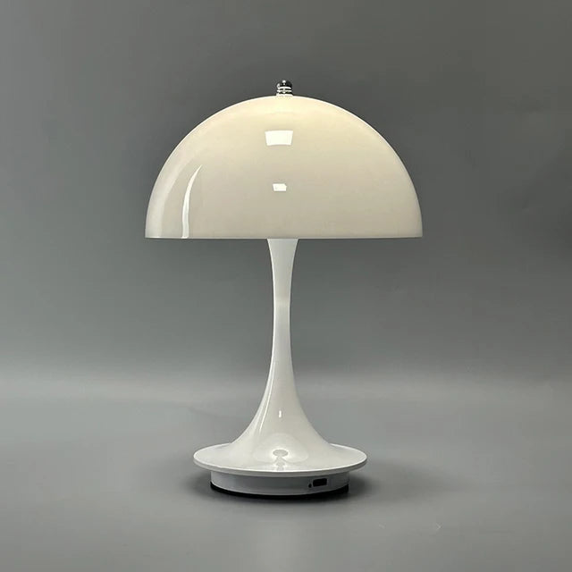 Lampe de table sans fil en forme de champignon, rechargeable, 24cm, LED blanc chaud, éclairage d’ambiance décoratif intérieur et extérieur | Sansoti