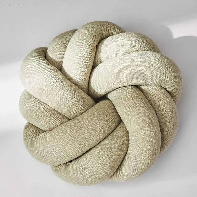 Coussin décoratif rond en velours avec nœud 30cm Style scandinave | Restfield