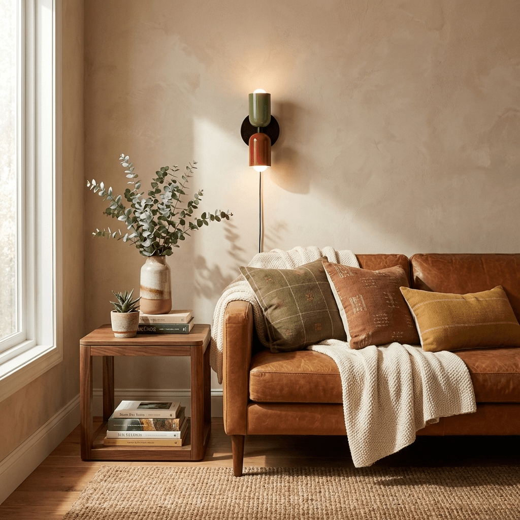 Dubbele Wandlamp met Stekker Lichtrichting Boven en Beneden Metalen Armatuur Gekleurde Kap E26 / E27 Fitting | Sansoti