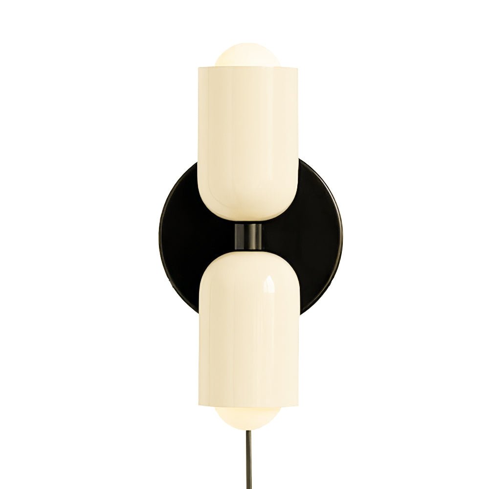 Dubbele Wandlamp met Stekker Lichtrichting Boven en Beneden Metalen Armatuur Gekleurde Kap E26 / E27 Fitting | Sansoti