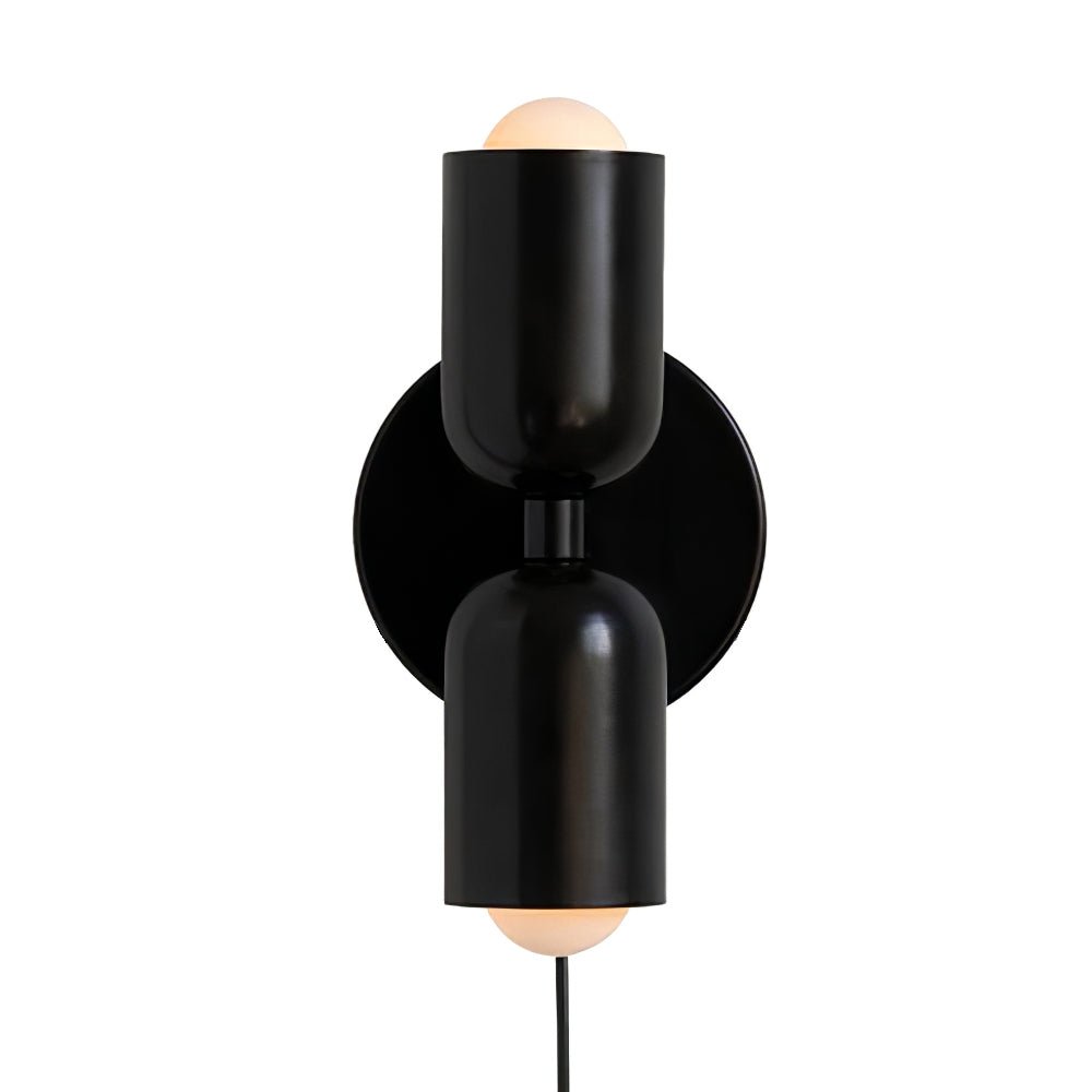 Dubbele Wandlamp met Stekker Lichtrichting Boven en Beneden Metalen Armatuur Gekleurde Kap E26 / E27 Fitting | Sansoti