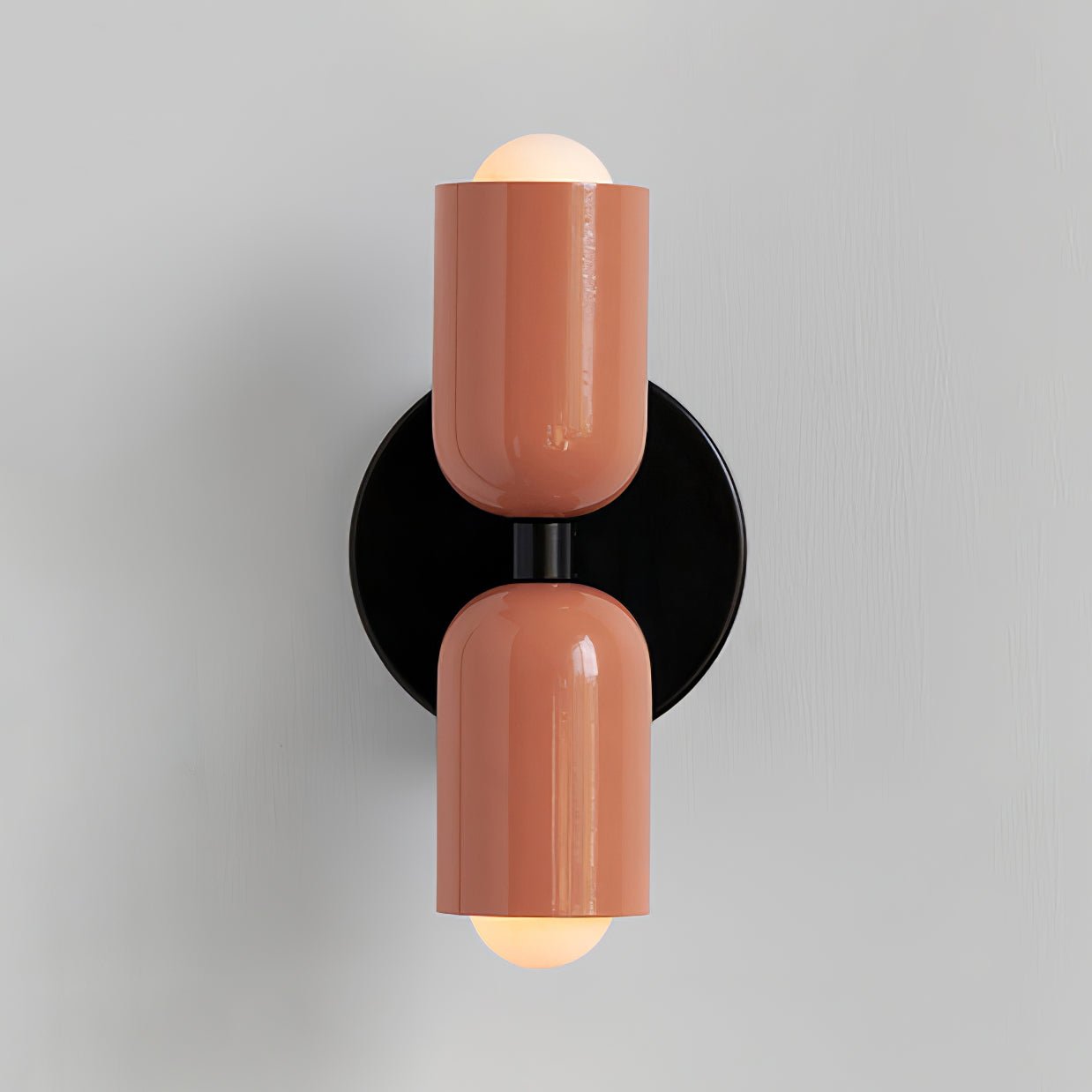 Dubbele Wandlamp met Stekker Lichtrichting Boven en Beneden Metalen Armatuur Gekleurde Kap E26 / E27 Fitting | Sansoti