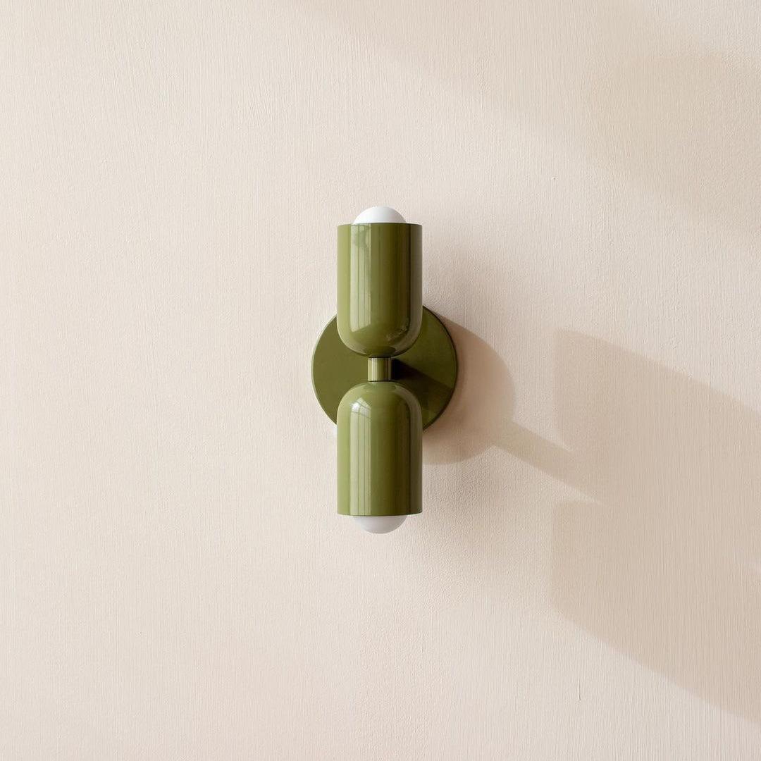 Dubbele Wandlamp met Stekker Lichtrichting Boven en Beneden Metalen Armatuur Gekleurde Kap E26 / E27 Fitting | Sansoti