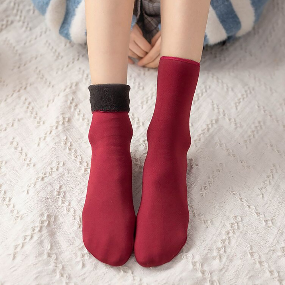 Wärmende Velours-Wintersocken im Set, Wollmischung, herrlich weich, dehnbar, rutschfest, Haussocken für Damen und Herren | Sansoti