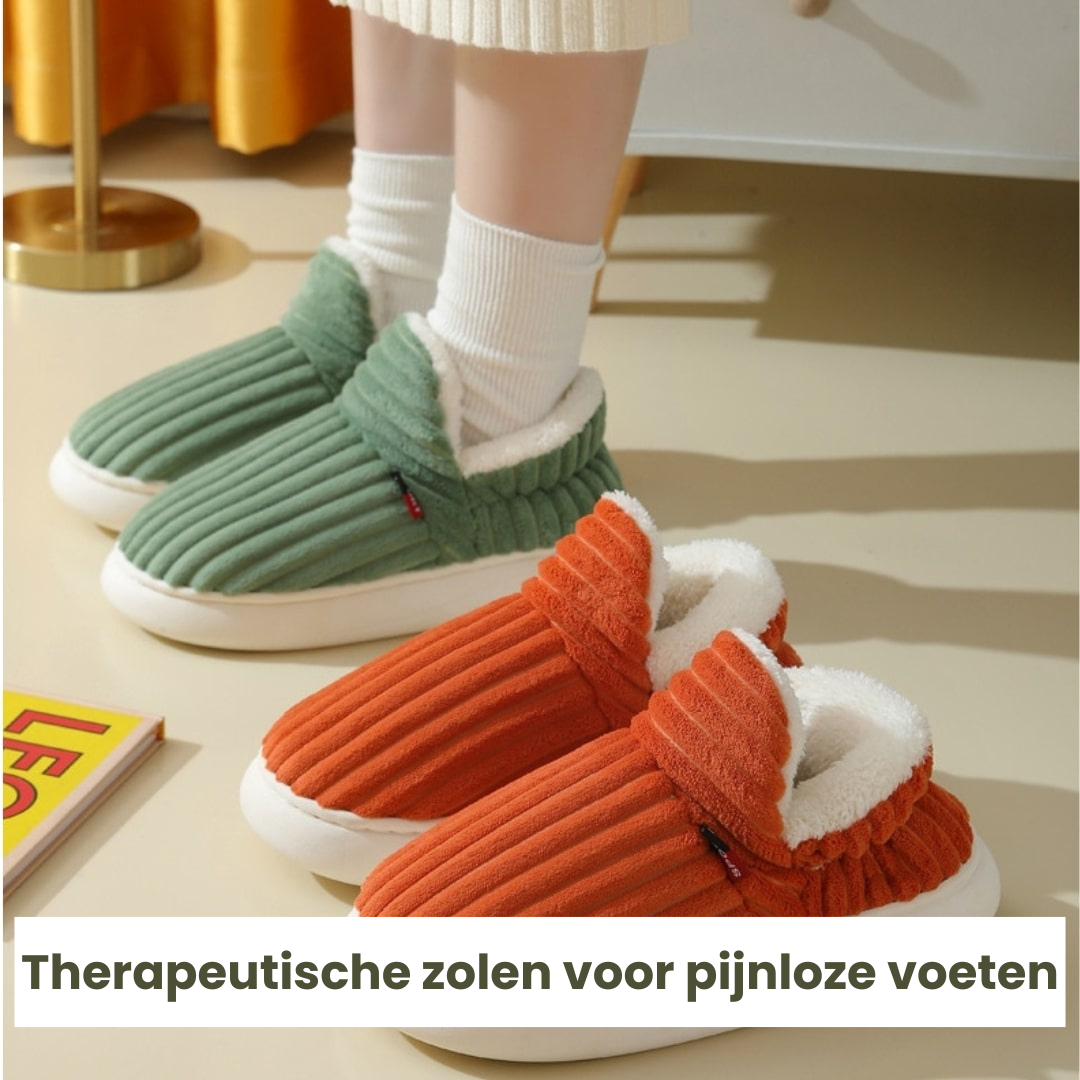 Pantoufles thérapeutiques en polaire avec semelles anti-pression pour une chaleur hivernale optimale et le soin des pieds à la maison | Sansoti